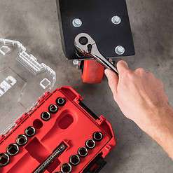 CRAFTSMAN 22-Piece Standard (SAE) and Metric Gunmetal Chrome Mechanics Tool Set with Hard Case