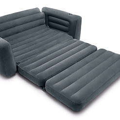Intex Inflatable Pull-Out Sofa Bed Sleep Away Futon Couch, Queen, Gray (2 Pack)