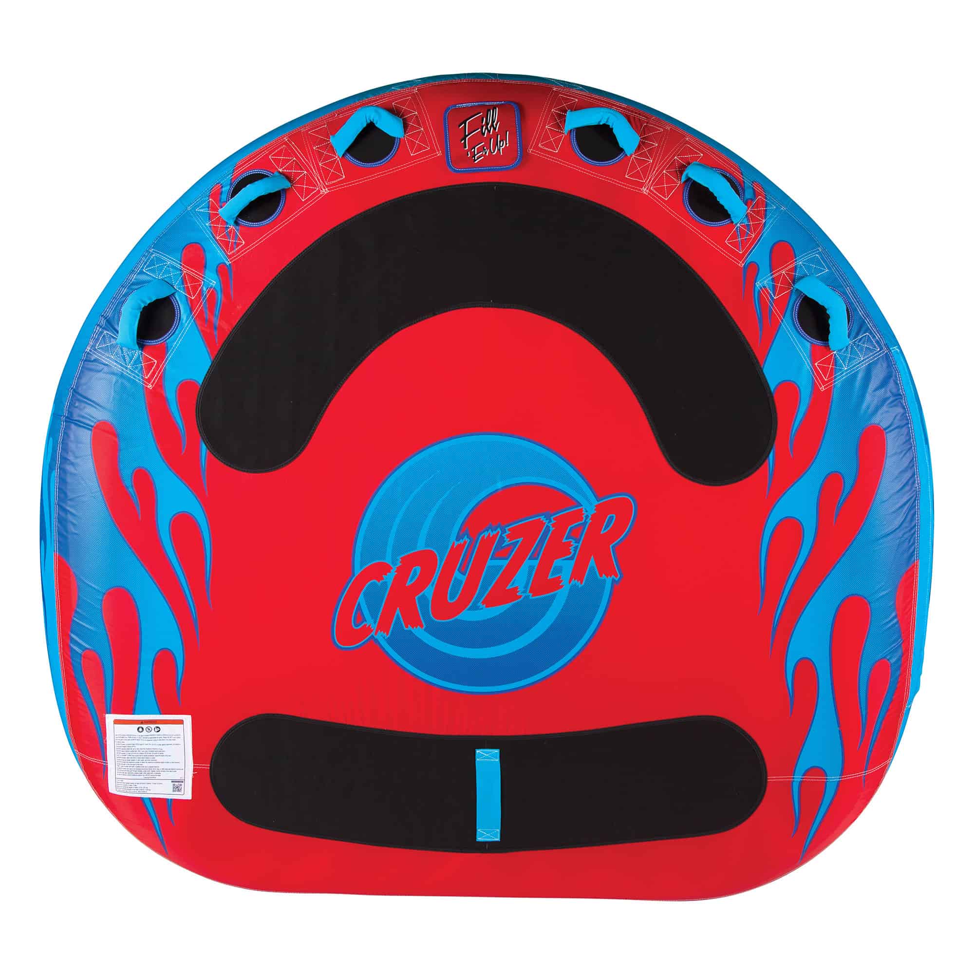 Connelly Cruzer 3 Person Soft Top Inflatable Towable Inner Tube, Blue & Red