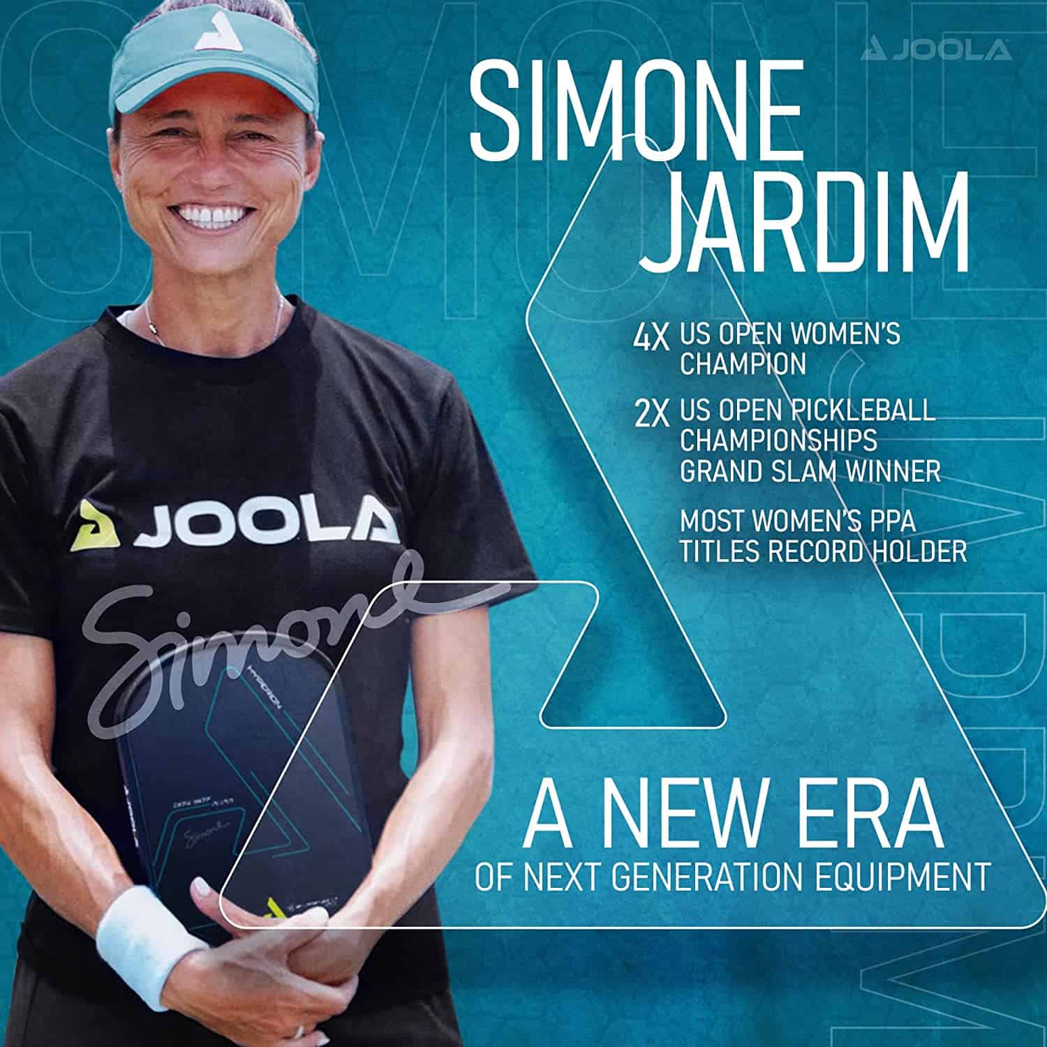 JOOLA Simone Jardim Hyperion CFS 16mm Pickleball Paddle, Black, 7.9 oz