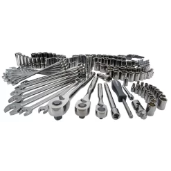 CRAFTSMAN CMMT12035 150-Piece Standard (SAE) and Metric Combination Gunmetal Chrome Mechanics Tool Set (1/4-in; 3/8-in)