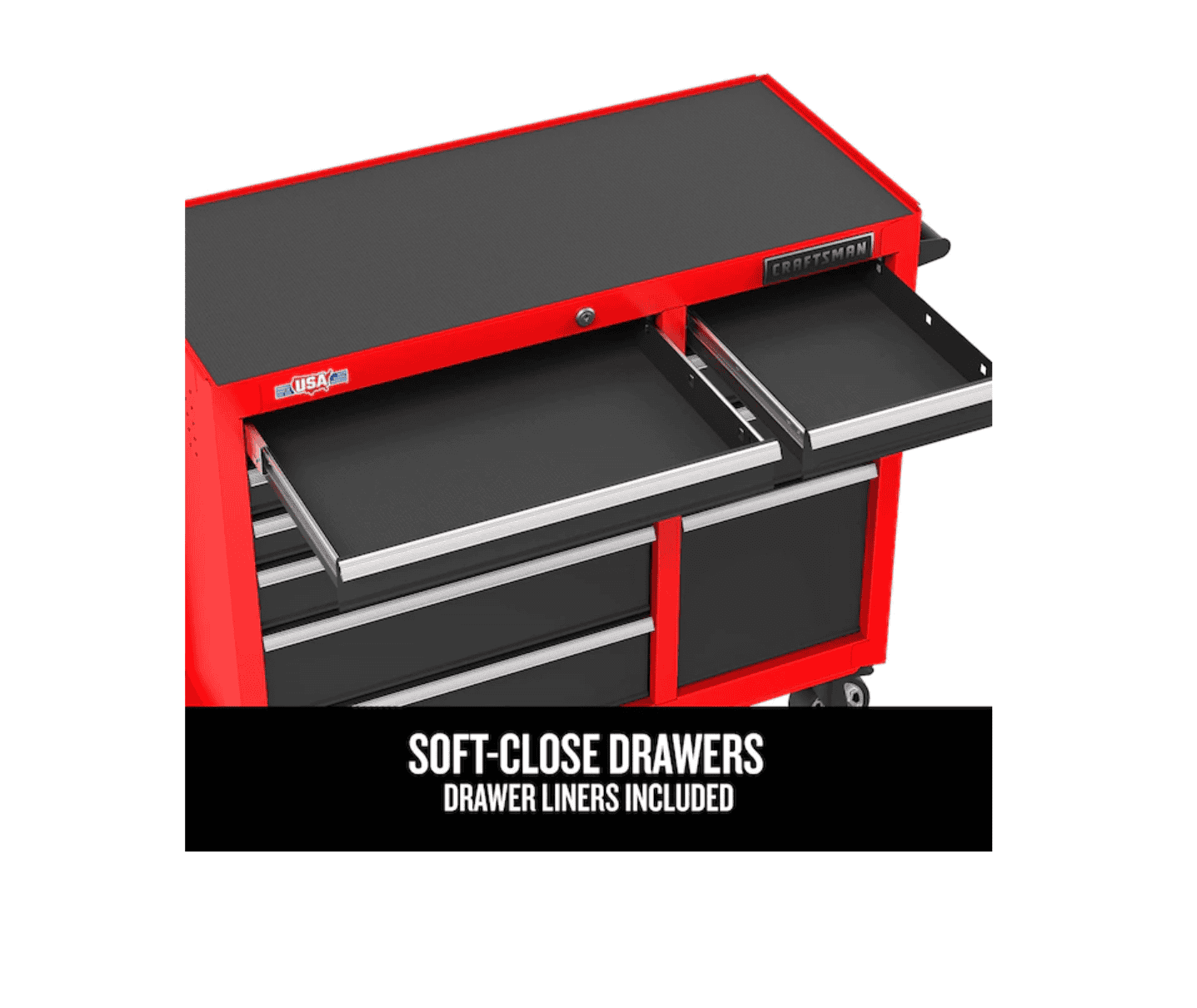 CRAFTSMAN CMST98273RB 2000 Series 52-in W x 37.5-in H 10-Drawer Steel Rolling Tool Cabinet (Red)