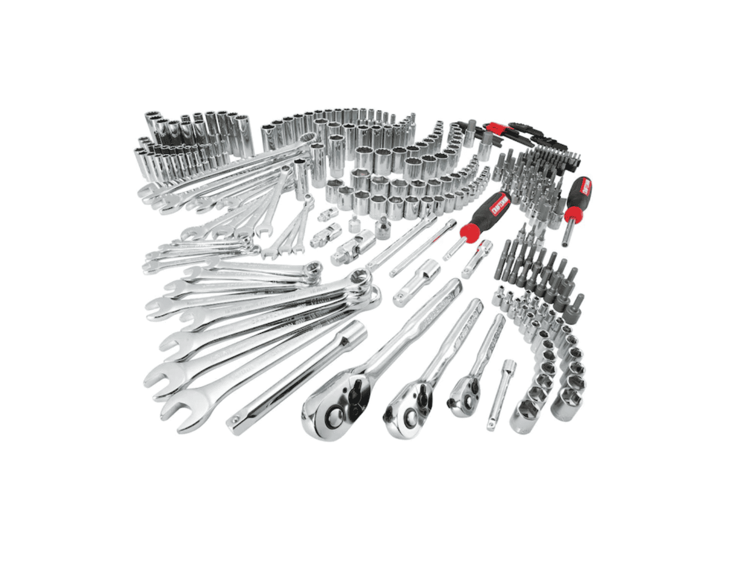 CRAFTSMAN CMMT45938 308-Piece Standard (SAE) and Metric Combination Polished Chrome Mechanics Tool Set (1/4-in; 3/8-in)