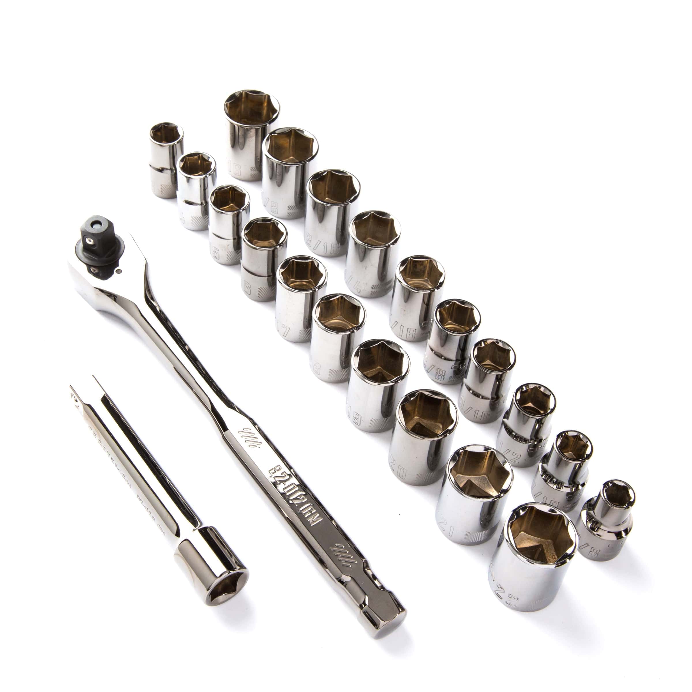 CRAFTSMAN 22-Piece Standard (SAE) and Metric Gunmetal Chrome Mechanics Tool Set with Hard Case
