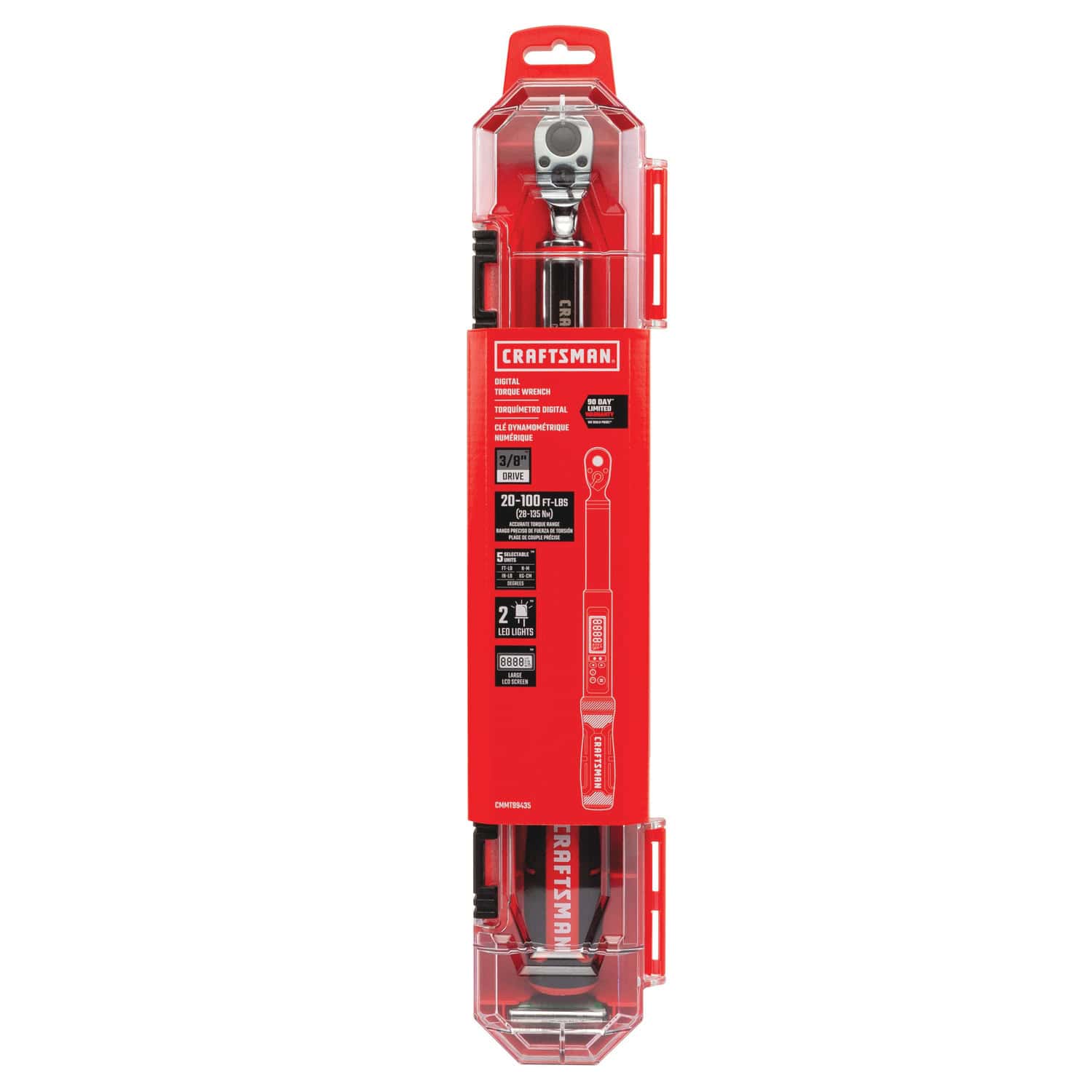 CRAFTSMAN 3/8-in Drive Digital Torque Wrench (20-ft lb to 100-ft lb)
