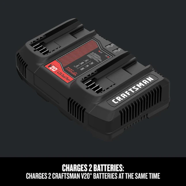 CRAFTSMAN 20V MAX Battery Charger, Dual Port, 2.0-Ah (CMCB124)