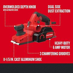 CRAFTSMAN 12.5-in W 6-Amp Handheld Planer