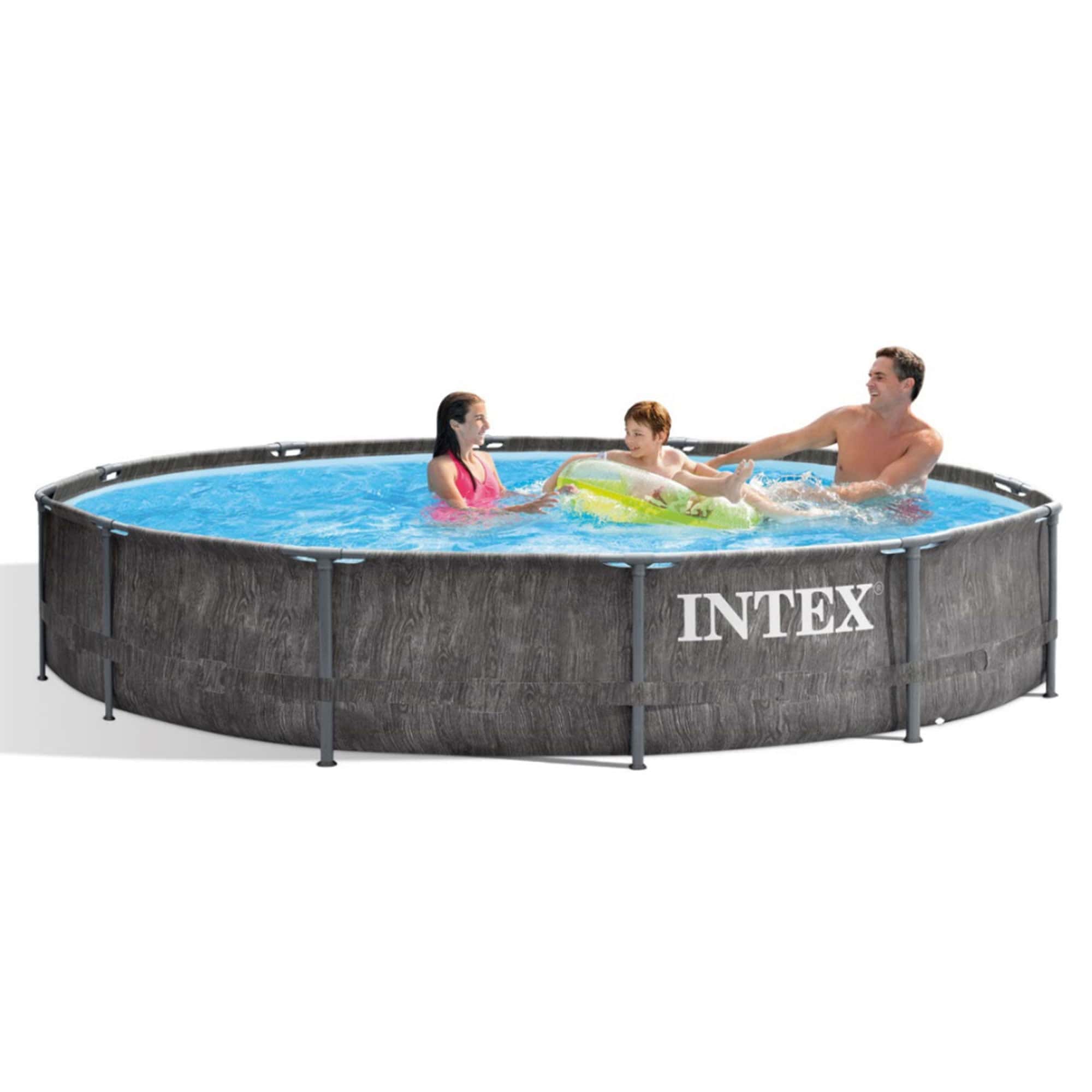Intex Greywood Prism Frame 12'x30" Round Above Ground Swimming Pool