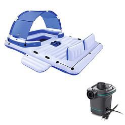 Bestway CoolerZ Tropical Breeze 6 Person Floating Raft & Electric Air Pump