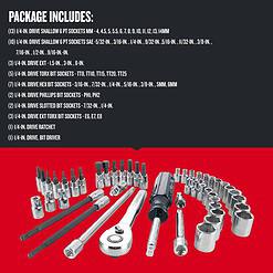 CRAFTSMAN 48-Piece Standard (SAE) and Metric Combination Polished Chrome Mechanics Tool Set with Hard Case
