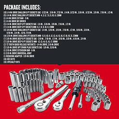 CRAFTSMAN 105-Piece Standard (SAE) and Metric Combination Polished Chrome Mechanics Tool Set with Hard Case