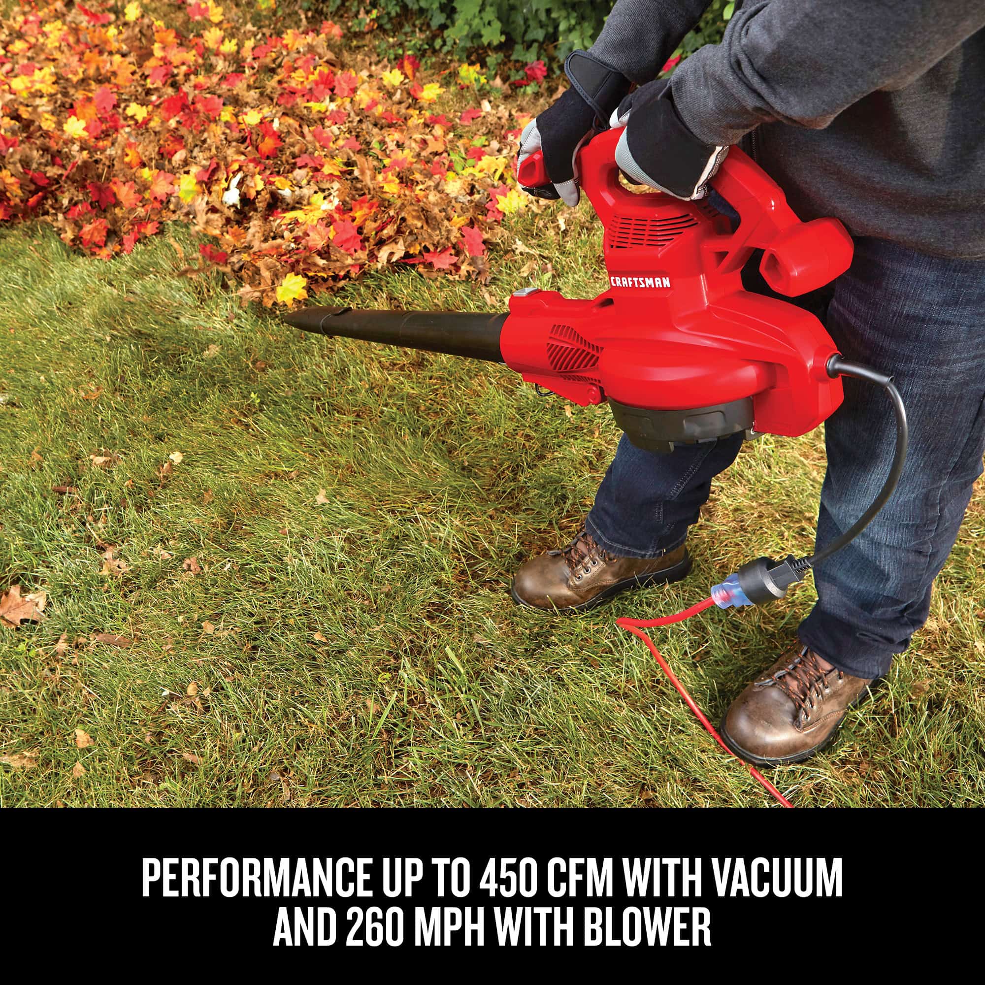 CRAFTSMAN 450-CFM 260-MPH Corded Electric Backpack Leaf Blower