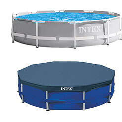 Intex 10 Foot x 30 Inches Pool W/ 10-Foot Round Above Ground Pool Cover