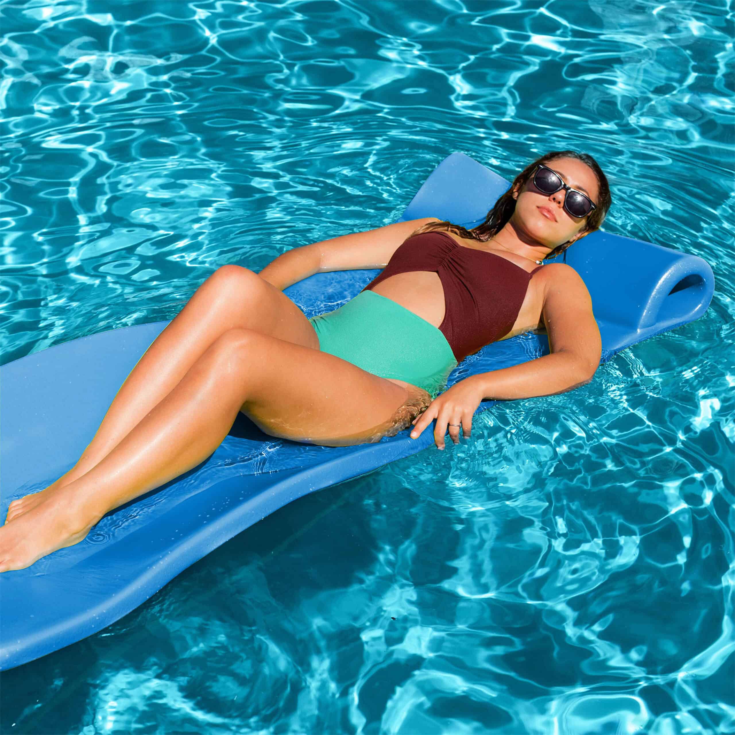 TRC Recreation Splash 1.25" Thick Foam Pool Float Mat, Tropical Teal