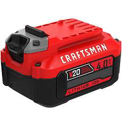 CRAFTSMAN V20 20-Volt 2-Pack 4 Amp-Hour; 4 Amp-Hour Lithium Power Tool Battery