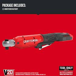 CRAFTSMAN 20-volt Max Variable Speed 3/8-in Drive Cordless Ratchet Wrench (Bare Tool)