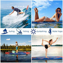Gymax 6ft Surfing Body Board w/ 3 Removable Fins Safety Leash Red