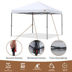 ABCCANOPY 10 ft x 10 ft Easy Pop up Outdoor Canopy Tent, White