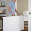 COSCO Deluxe 8 foot x 30 inch Fold-in-Half Blow Molded Folding Table, White