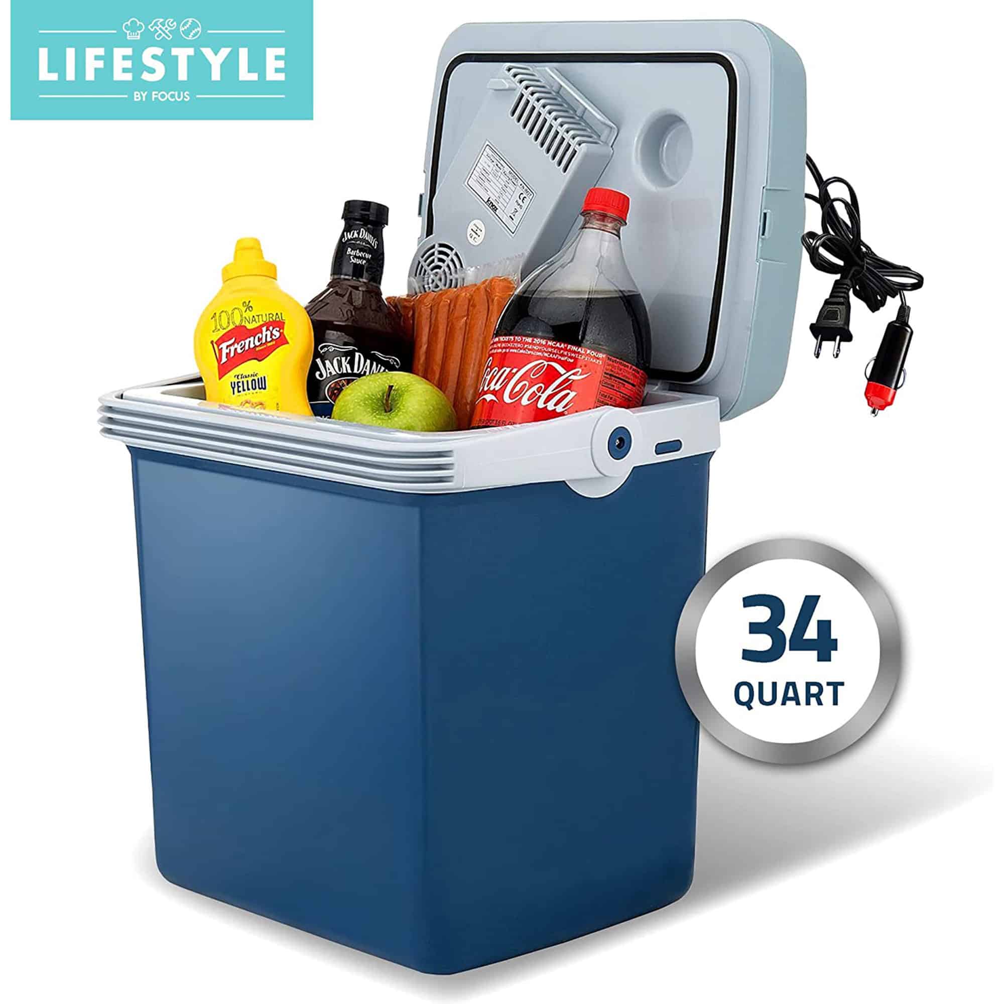 Lifestyle Electric Cooler & Portable Food Warmer for Car, 34-Qt Capacity