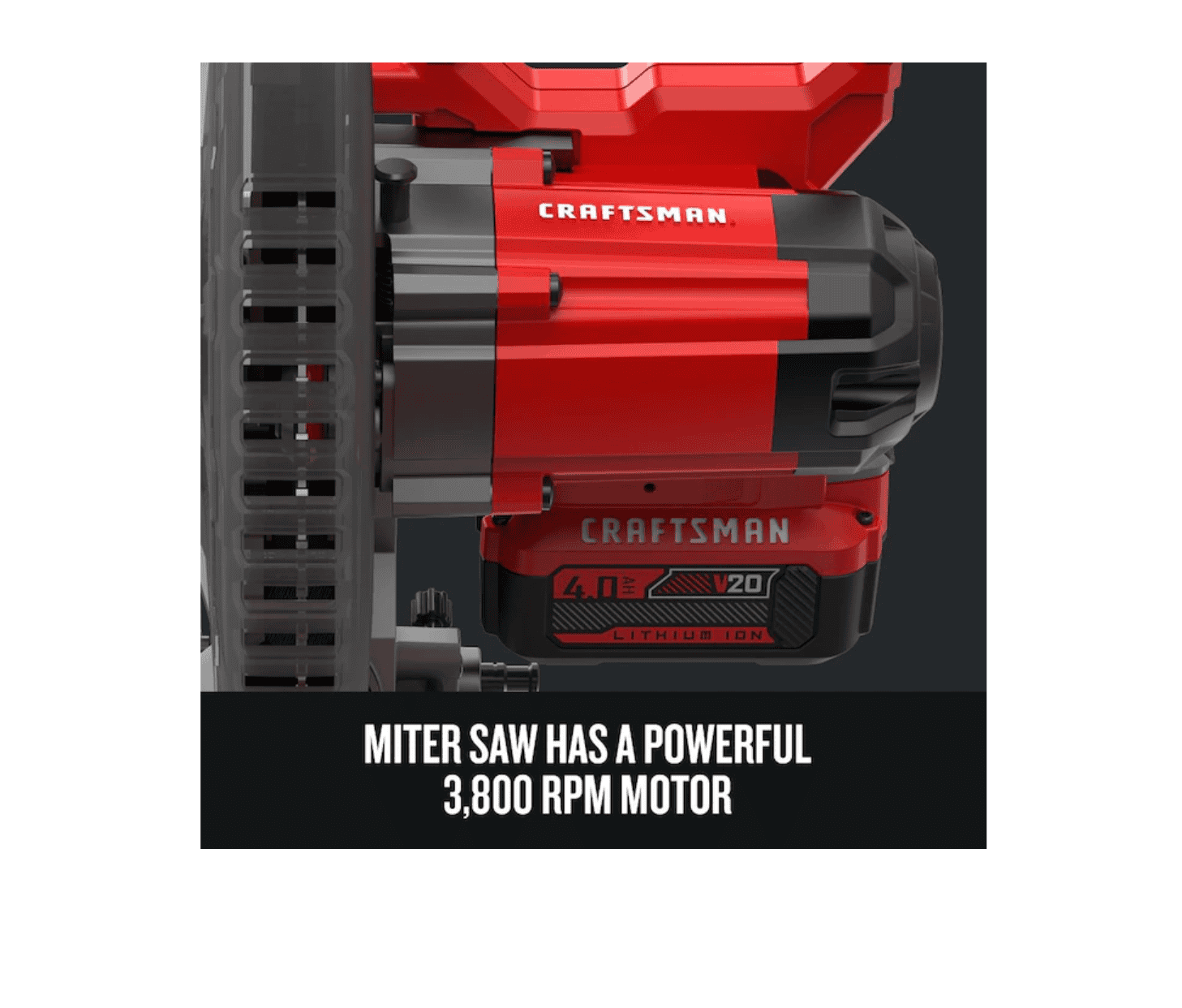 CRAFTSMAN Miter Saw CMCS714M1 V20 7-1/4-in 20-Volt Max Single Bevel Sliding Compound Cordless