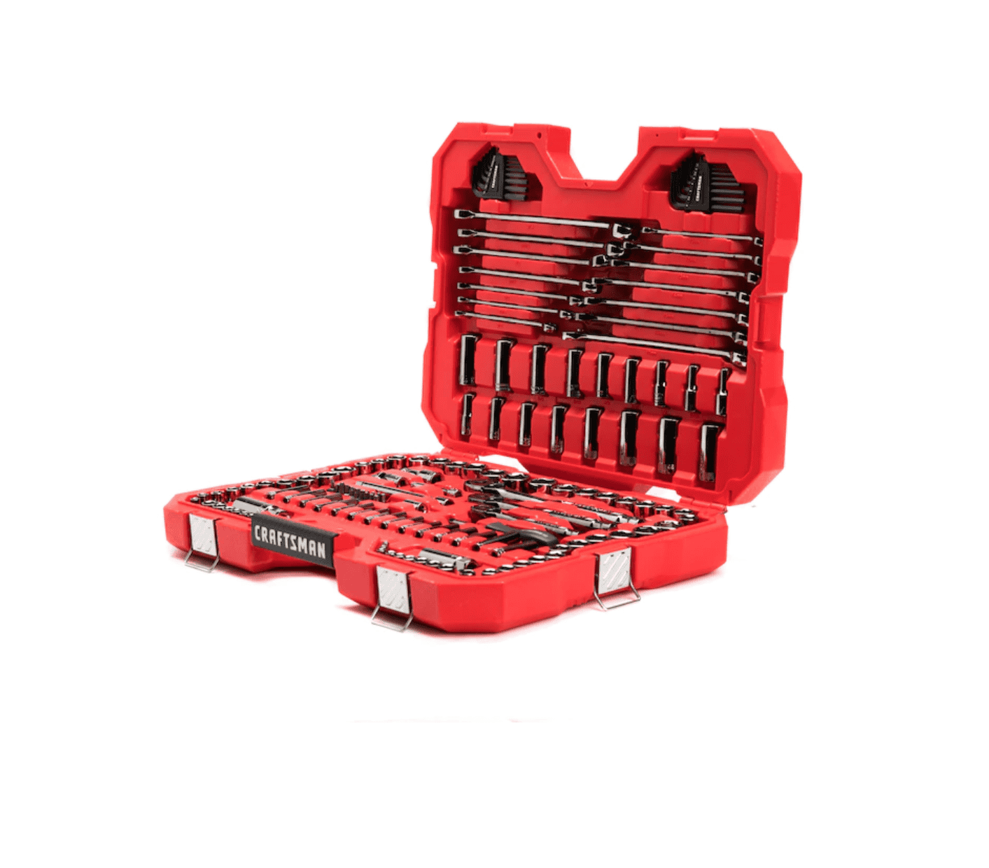 CRAFTSMAN CMMT12035 150-Piece Standard (SAE) and Metric Combination Gunmetal Chrome Mechanics Tool Set (1/4-in; 3/8-in)