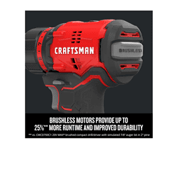 CRAFTSMAN CMCK210C2 V20 2-Tool 20-Volt Max Brushless Power Tool Combo Kit with Soft Case (2-Batteries Included and Charger Included)