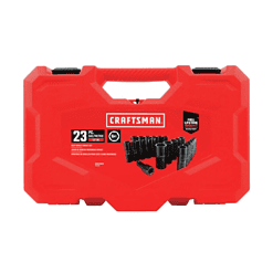 CRAFTSMAN CMMT16970 23-Piece Standard (SAE) and Metric Combination 1/2-in Drive Set 6-Point Impact Socket Set
