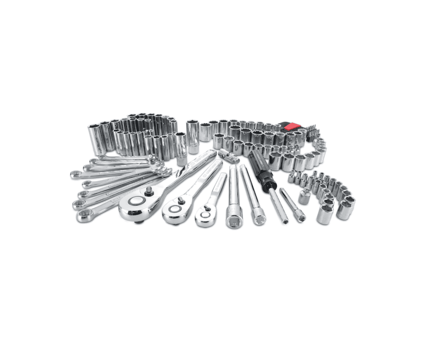 CRAFTSMAN CMMT12024 135-Piece Standard (SAE) and Metric Combination Polished Chrome Mechanics Tool Set (1/4-in; 3/8-in; 1/2-in;)