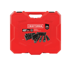 CRAFTSMAN CMMT16548 48-Piece Standard (SAE) and Metric Combination 1/2-in Drive Set 6-Point Impact Socket Set
