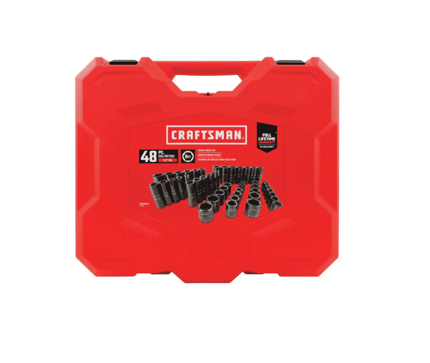 CRAFTSMAN CMMT16548 48-Piece Standard (SAE) and Metric Combination 1/2-in Drive Set 6-Point Impact Socket Set