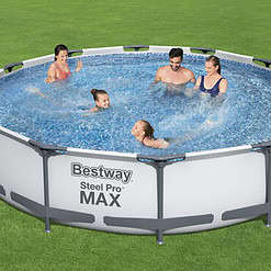 Bestway Steel Pro MAX 12'x30" Round Above Ground Outdoor Swimming Pool with Pump