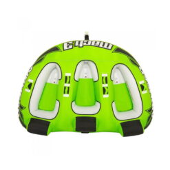 Airhead Mach 3 Three-Person Towable Boat Tube Float, Heavy-Duty Nylon, Green