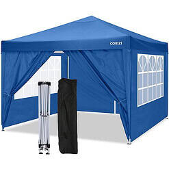 10x10 FT Pop Up Canopy Tent Anti-UV Waterproof Outdoor Canopy Tent Shade Commercial Booth Gazebo, Blue