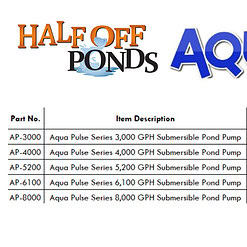 HALF OFF PONDS Aqua Pulse 6,100 GPH Submersible Pump for Ponds, Water Gardens, Pondless Waterfalls and Skimmers - AP-6100
