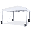 Topeakmart 12x12ft Commercial Pop-up Canopy Adjustable UPF 50+ Instant Tent with Single-person Setup Mechanism, White