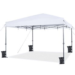 Topeakmart 12x12ft Commercial Pop-up Canopy Adjustable UPF 50+ Instant Tent with Single-person Setup Mechanism, White