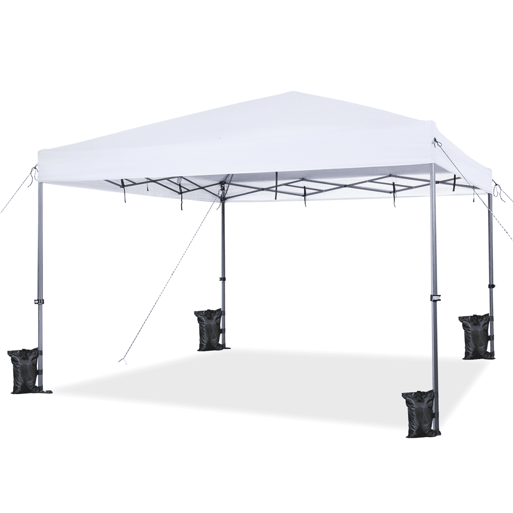 Topeakmart 12x12ft Commercial Pop-up Canopy Adjustable UPF 50+ Instant Tent with Single-person Setup Mechanism, White