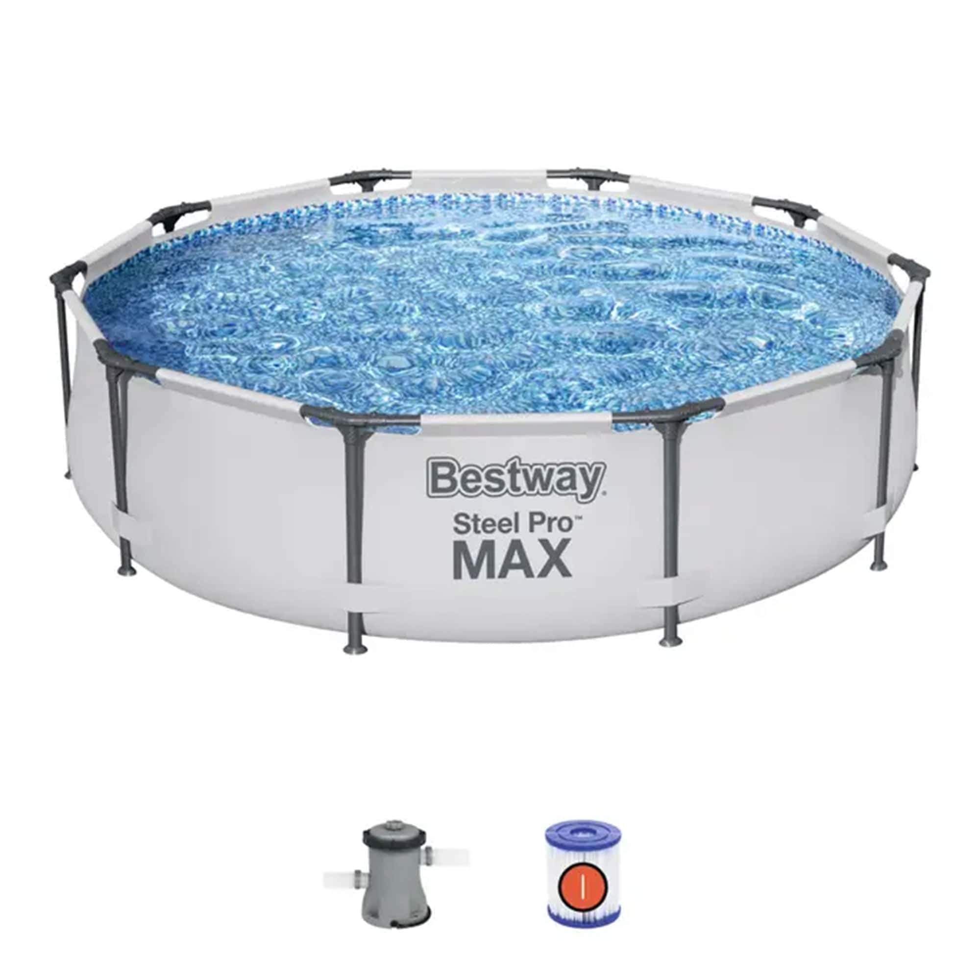 Bestway Steel Pro MAX 10'x30" Above Ground Outdoor Swimming Pool with Pump