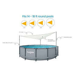 Funsicle Above Ground Swimming Pool Canopy, Sun Shade, White, Triangular, Adults, Unisex