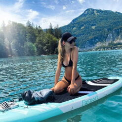 FBSPORT Inflatable Paddle Board, 11' Stand Up Paddleboard with Durable SUP Accessories & Carry Bag, Mint Green