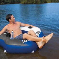 Intex River Run Connect Inflatable Tube (4 Pack) & Mega Chill II Beverage Float