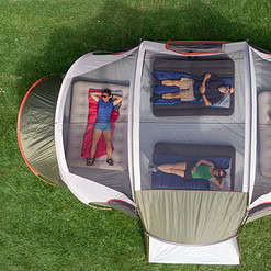 Ozark Trail Hazel Creek 18-Person Cabin Tent, with 3 Covered Entrances