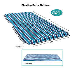 Aqua Supersized Plank Inflatable Floating Raft with Hand Pump, Blue