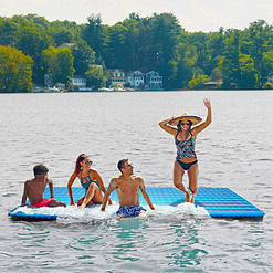Aqua Supersized Plank Inflatable Floating Raft with Hand Pump, Blue
