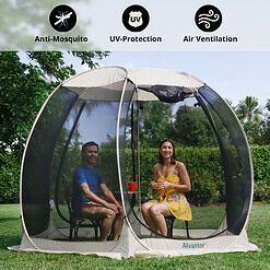 10'x10' Gazebo Pop Up with Mosquito Netting Portable Beige