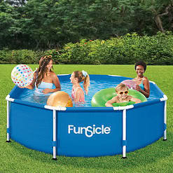 Funsicle 8ft x 30in Round Activity Above Ground Pool with SkimmerPlus Filter Pump, Age 6 & up