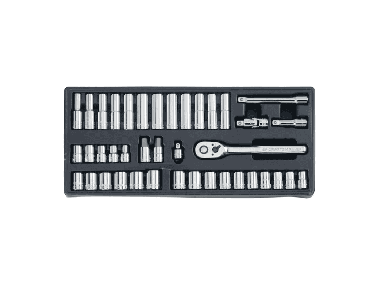 CRAFTSMAN CMMT45938 308-Piece Standard (SAE) and Metric Combination Polished Chrome Mechanics Tool Set (1/4-in; 3/8-in)