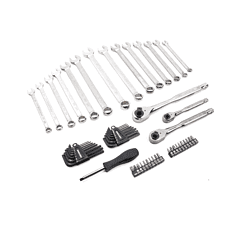 CRAFTSMAN CMMT12035 150-Piece Standard (SAE) and Metric Combination Gunmetal Chrome Mechanics Tool Set (1/4-in; 3/8-in)