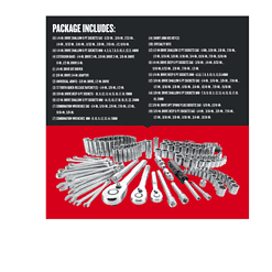 CRAFTSMAN CMMT12034 189-Piece Standard (SAE) and Metric Combination Polished Chrome Mechanics Tool Set (1/4-in; 3/8-in)